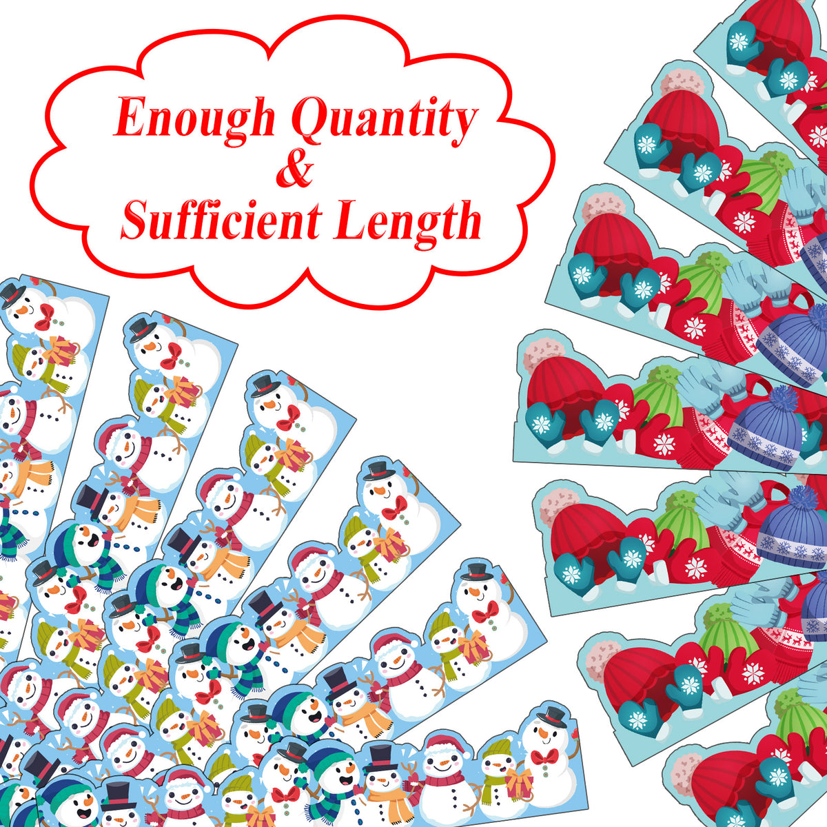 63ft Winter Christmas Bulletin Board Borders Snowman Glove Bulletin Board Decorations