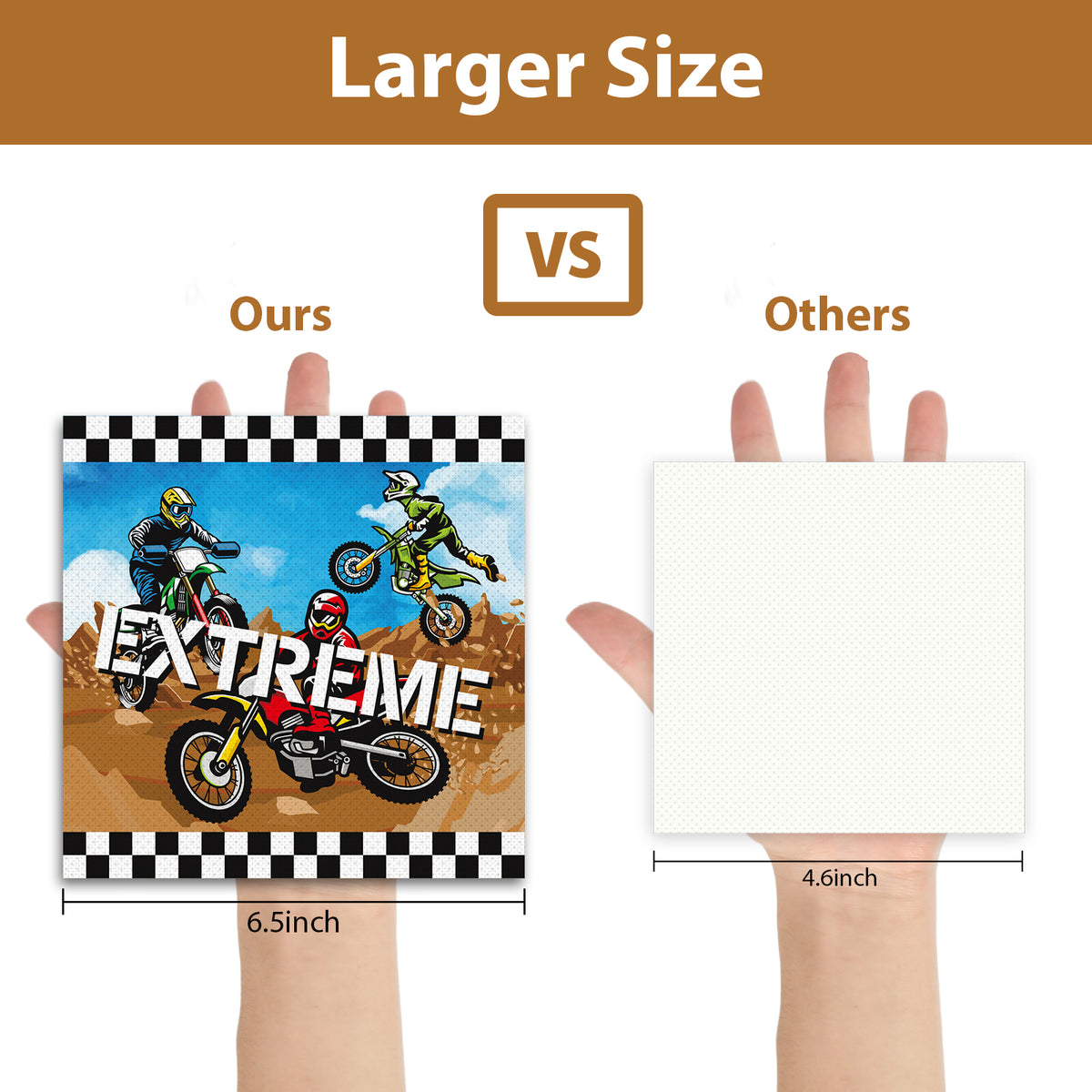 Disposable Dirt Bike Theme Party Napkins,Set of 50 Counts