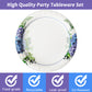 Disposable Hydrangea Party Dessert Plates,Set of 48