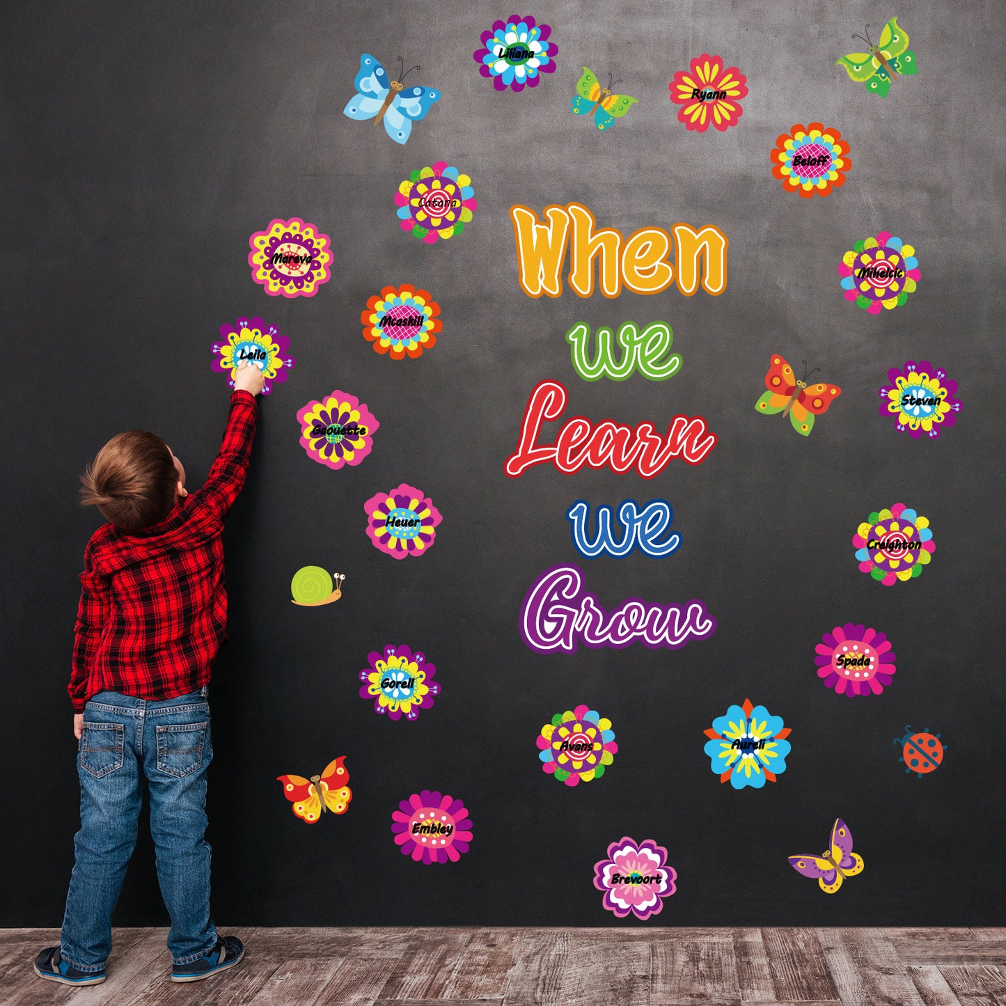 75 Pieces Flowers Cut-Outs Colorful Flowers Classroom Decoration