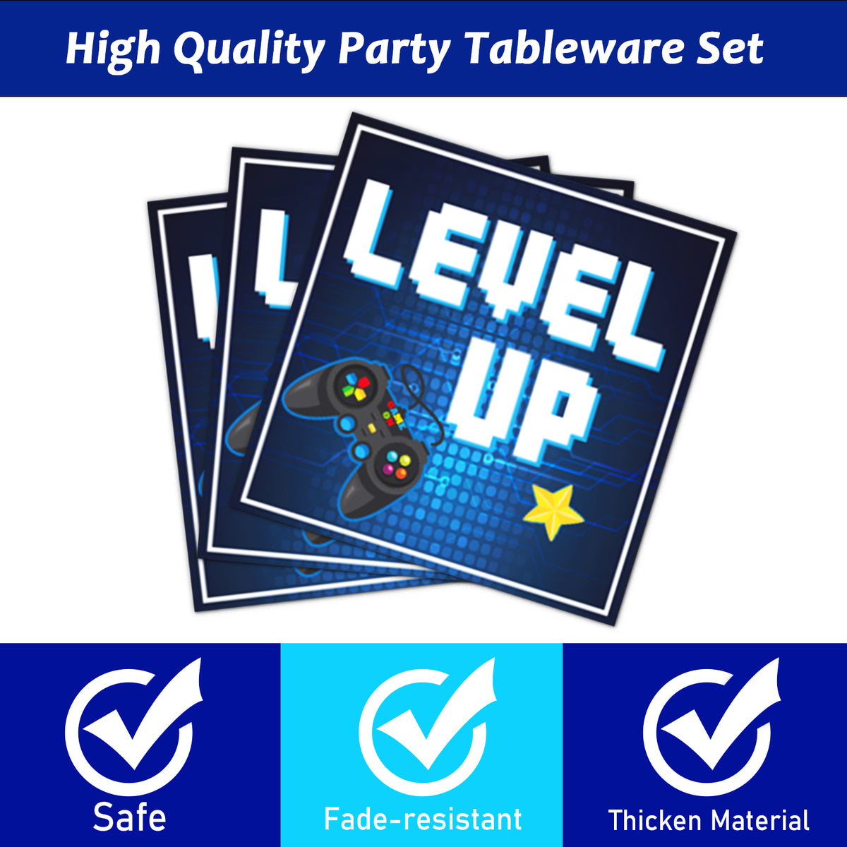 96 Pcs Video Game Party Supplies for 24 Guests