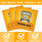 96 Pieces School Bus TableWare Set Back to School Plates Napkins Forks for 24 Guests