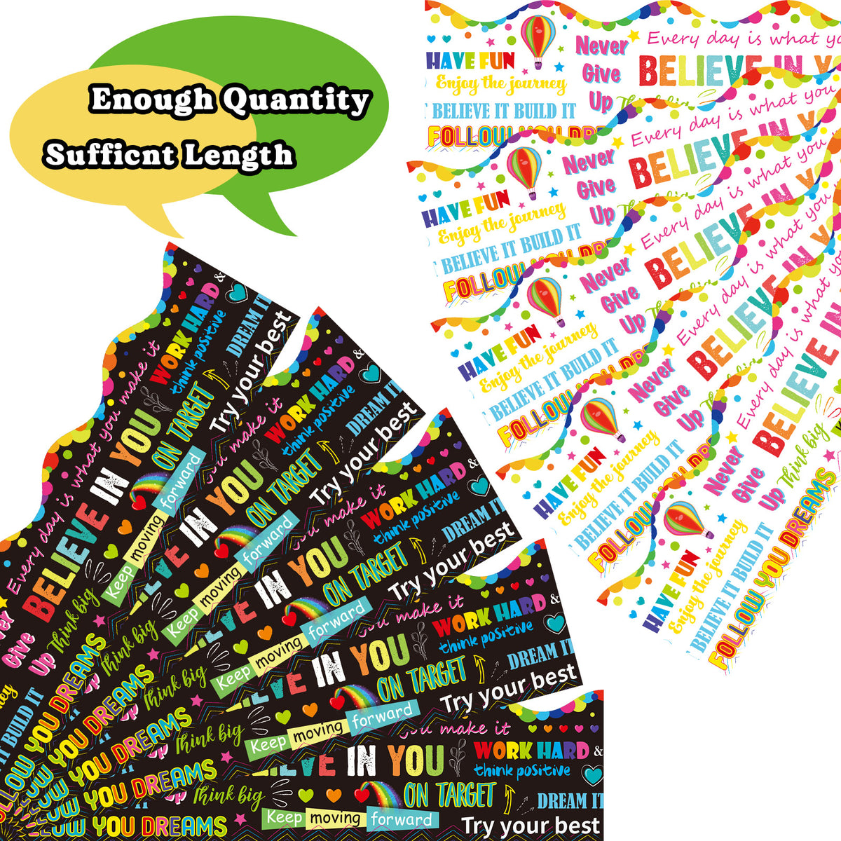 69ft Inspirational Quotes Bulletin Board Borders Growth Mindset Motivational