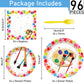 98 Pcs Art Paint Birthday Party Supplies for 24 Guests
