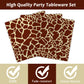 Jungle Theme Party Supplies,Plates Napkins Forks Set of 96pcs
