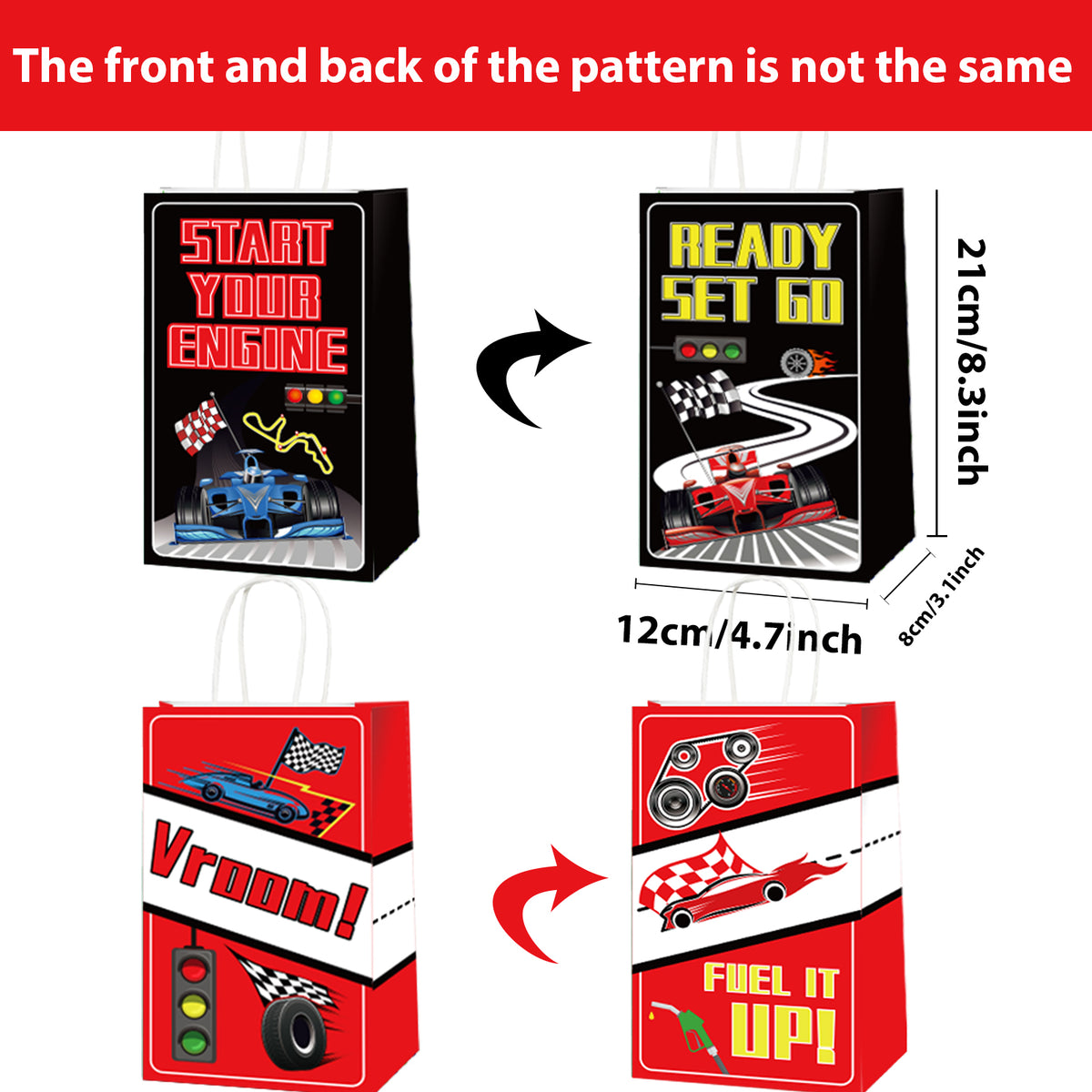 16 Pcs Racing Car Party Supplies Bags