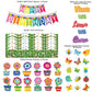 74 Pieces Flowers Butterfly Happy Birthday Bulletin Board Set