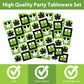 96 Pieces Weed Themed Party Tableware Set Paper Plates Napkins Forks for 24 Guests