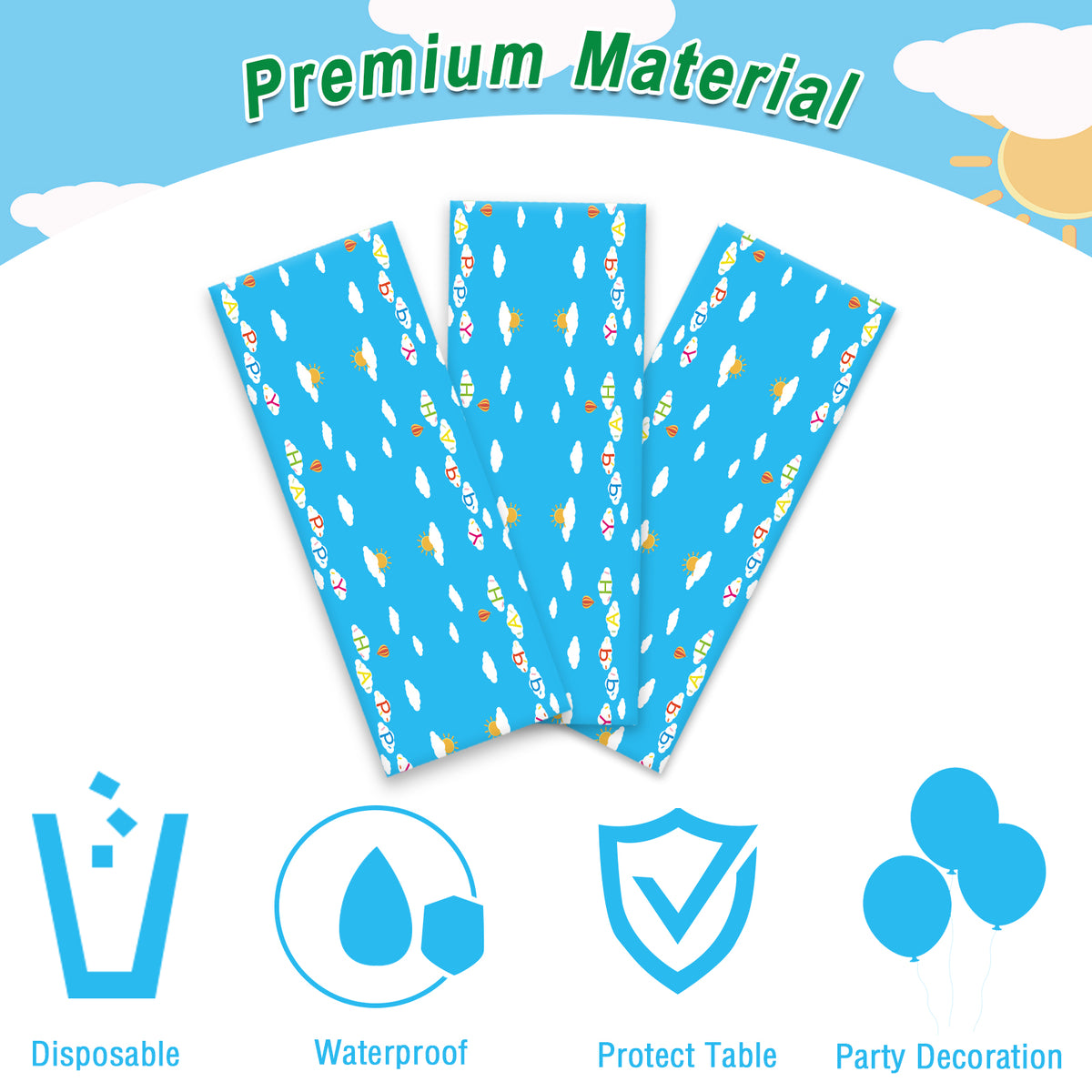 3 Pcs School Bus Tablecloth Back to School Party Tablecover