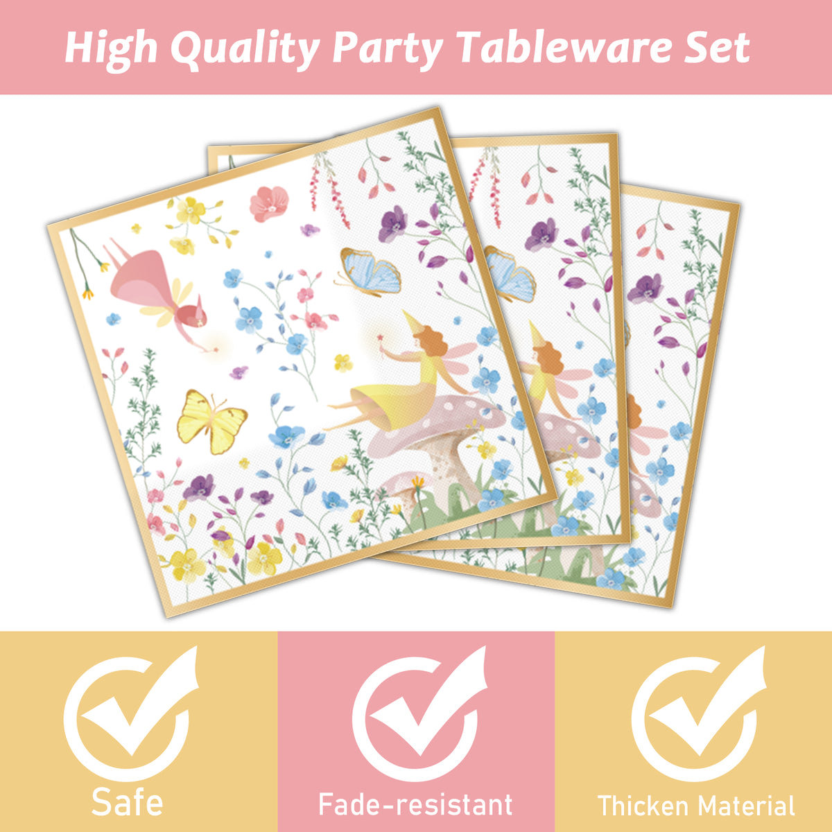 96 Pcs Talking Party Tableware Set Supplies for 24 Guests