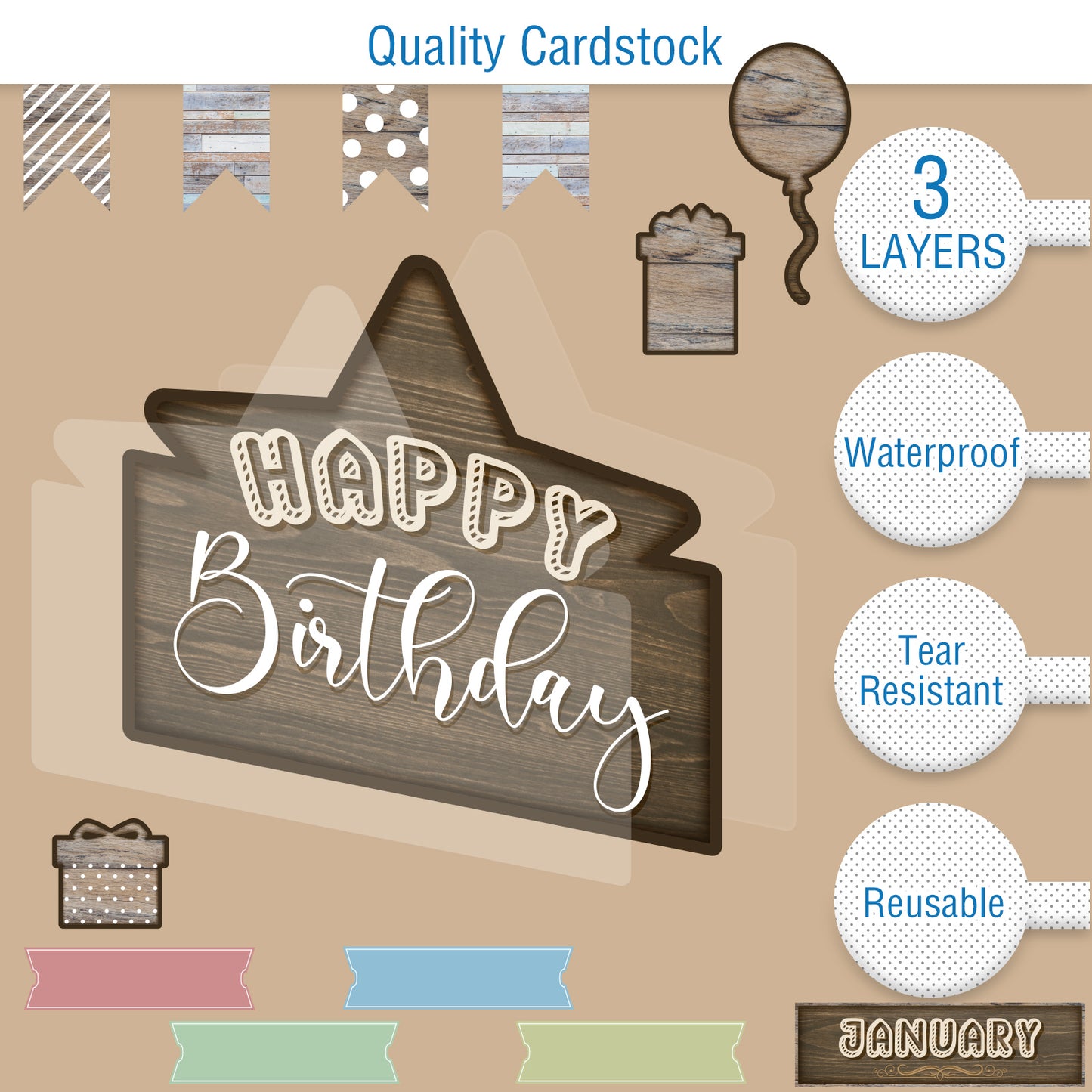 Classroom Birthday Bulletin Board Set Wall Classroom Decoration Cutouts