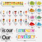 66 Pieces Diversity Bulletin Board Decoration Set (Our Diversity is Our Strength)