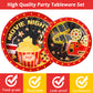 Movie Night Theme Party Supplies,Plates Napkins Forks Set of 96pcs