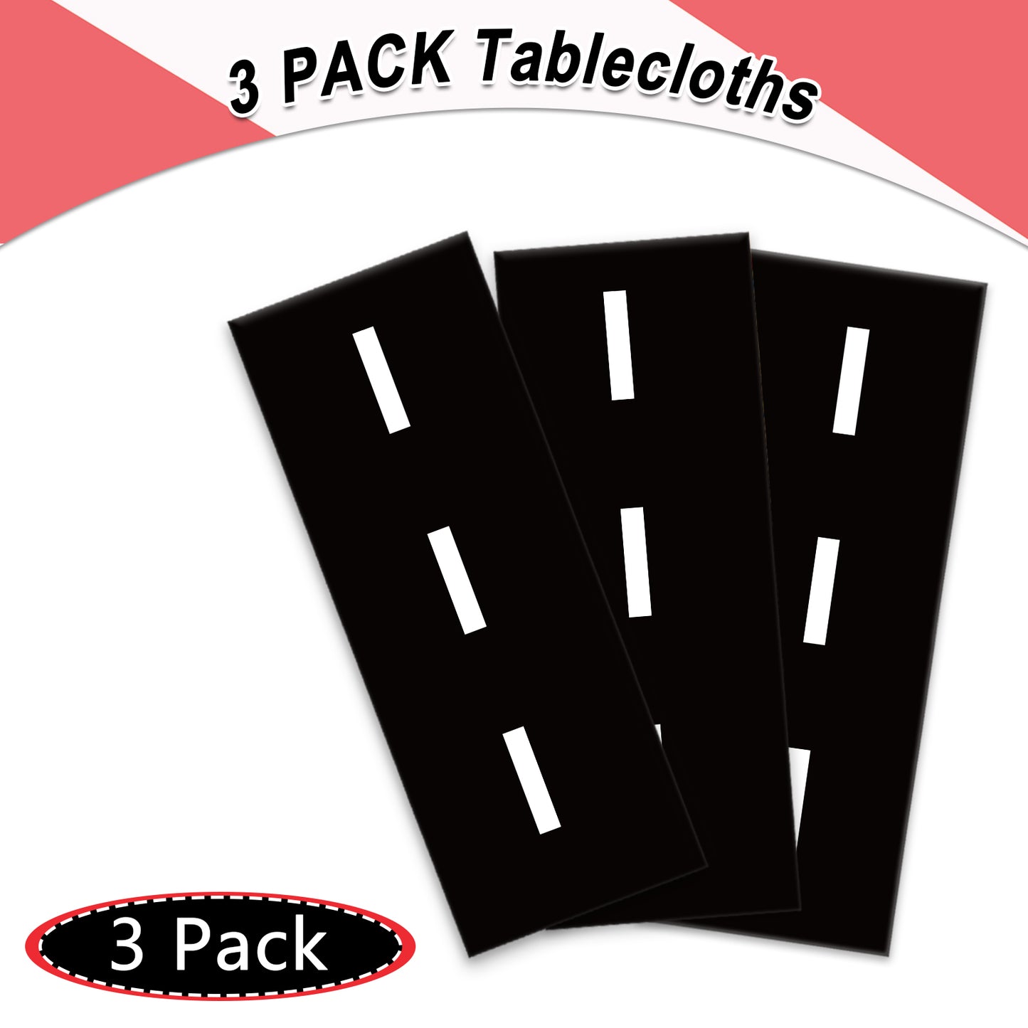 3 Pcs Racing Car Tablecloth Black Racetrack Party Tablecover