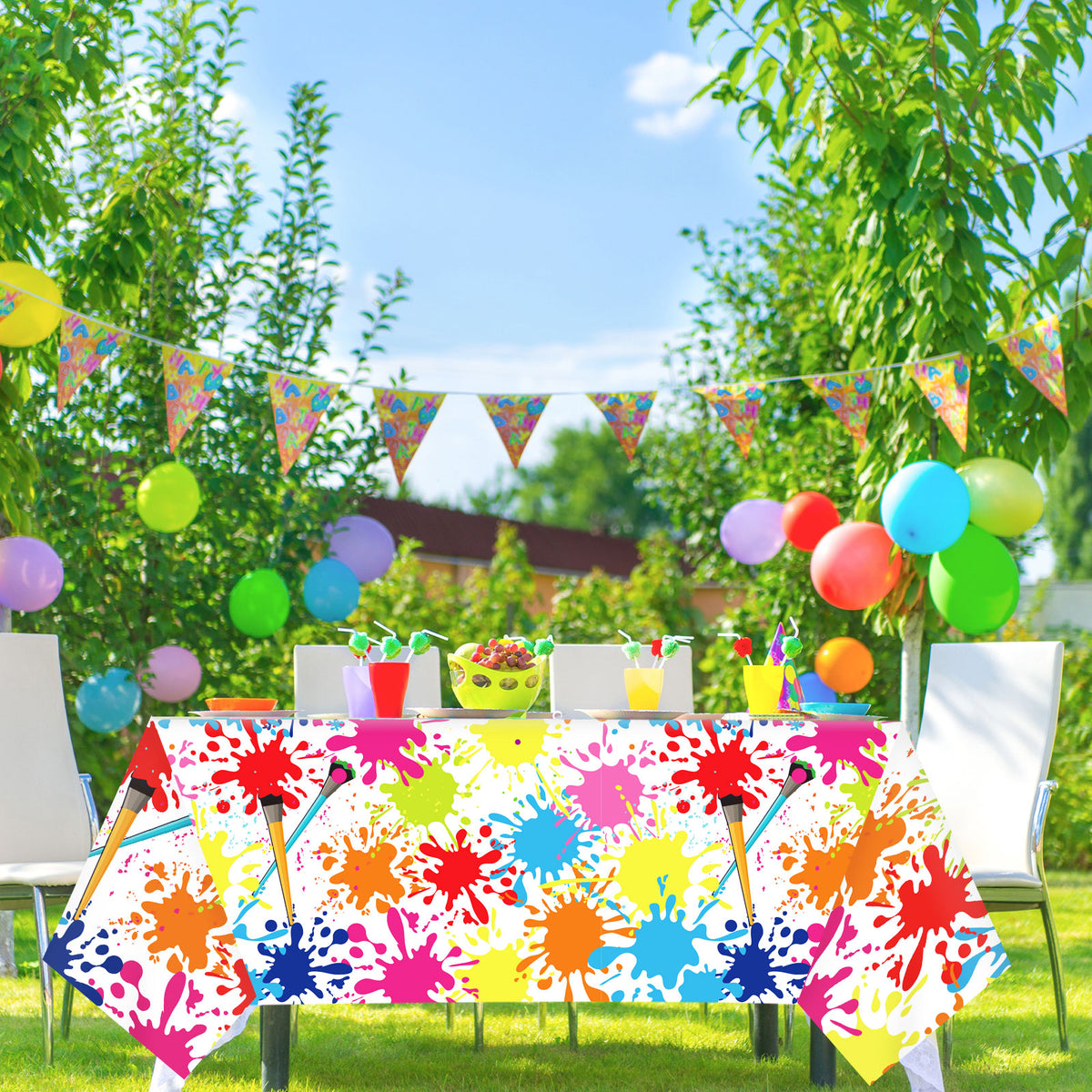 3 pcs of Art Party Tablecloth Decoration Supplies 54" x 108"