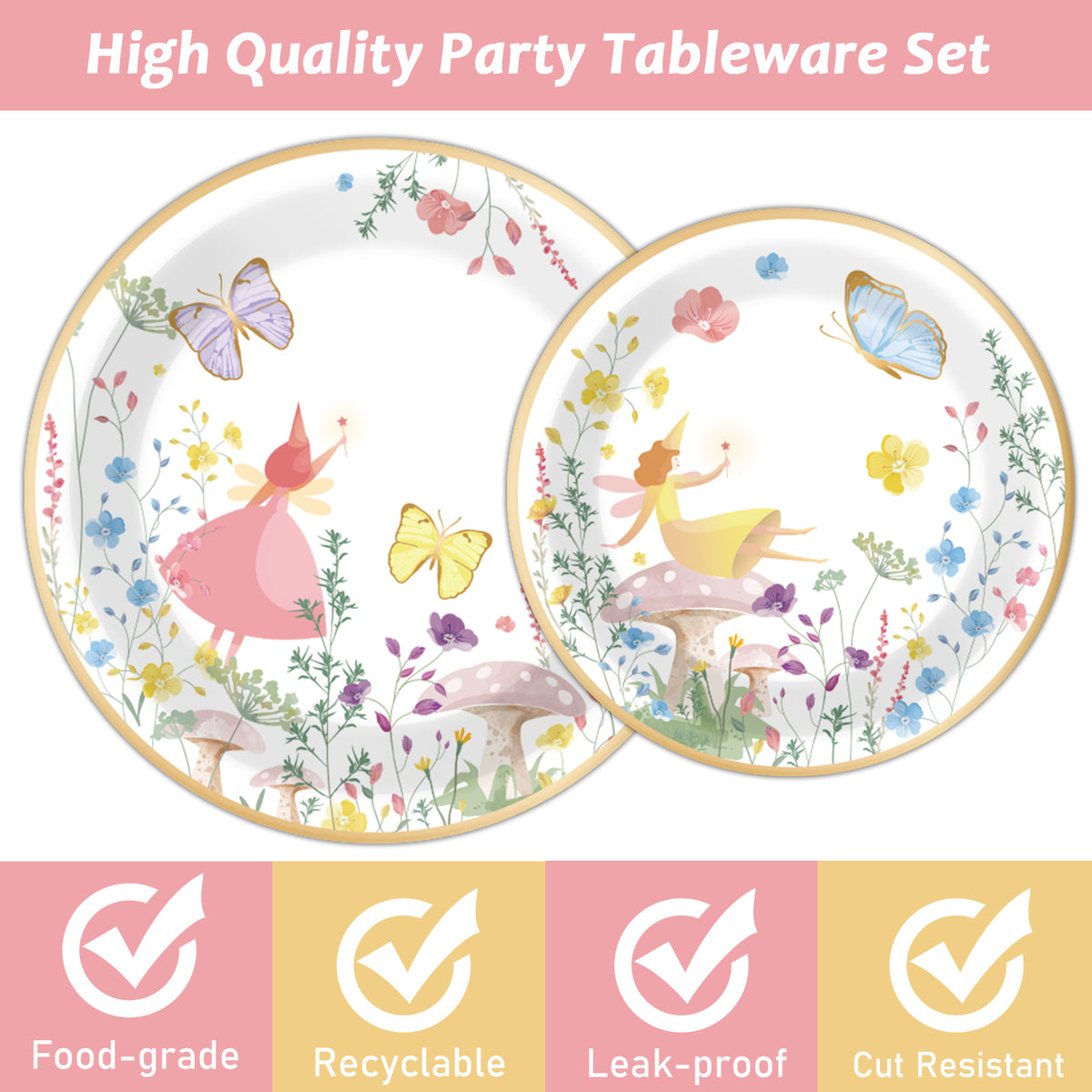 96 Pcs Talking Party Tableware Set Supplies for 24 Guests