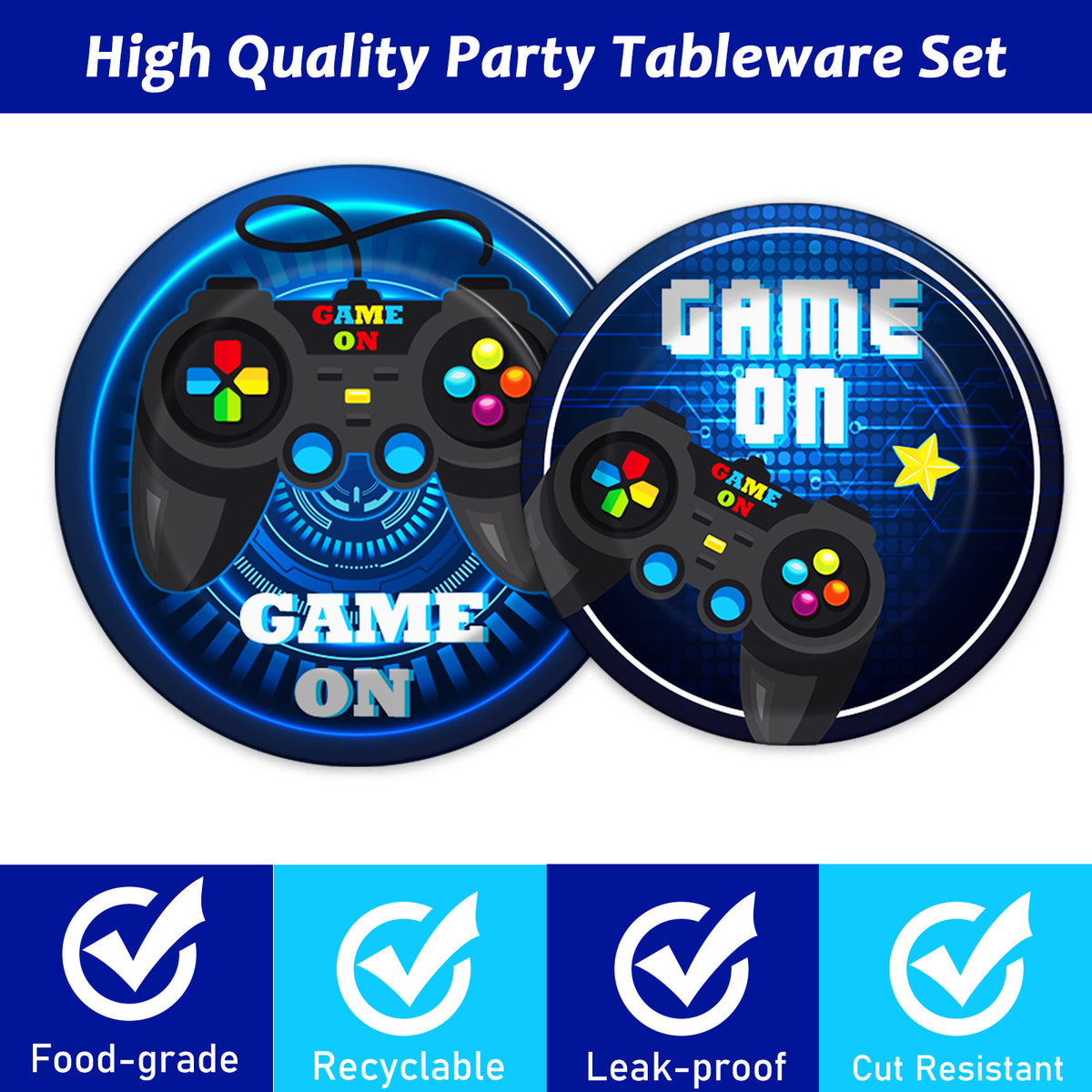 96 Pcs Video Game Party Supplies for 24 Guests