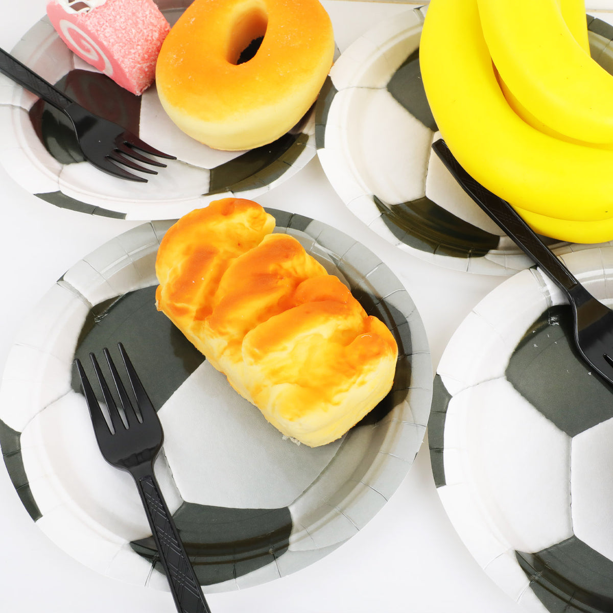 Disposable Soccer Party Dessert Plates,Set of 24