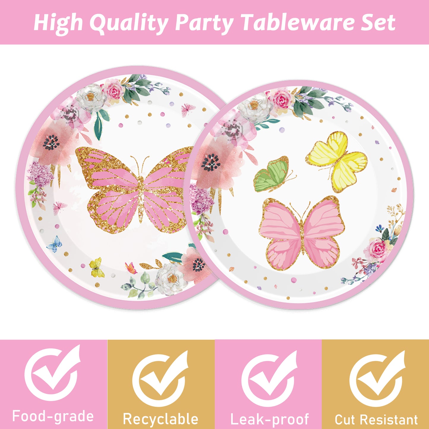 Butterfly Party Tableware set - Summer & Spring Themes