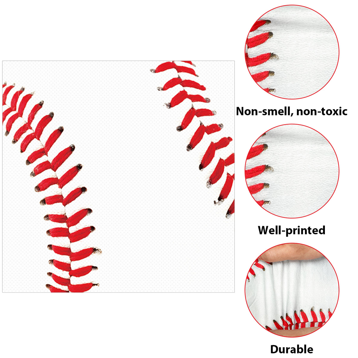 Disposable Baseball Theme Party Napkins,Set of 50 Counts