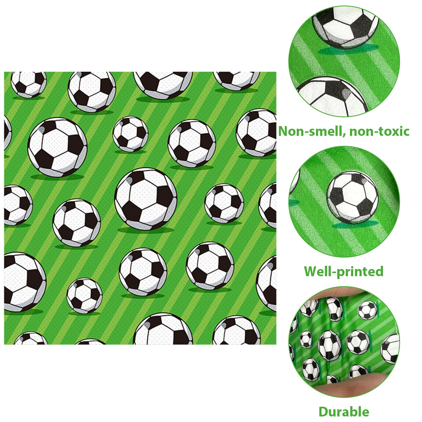 Soccer Napkins - sports or Soccer party Supplies - 50 counts