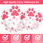 Pink Dog Paw Prints tableware set - baby shower or Puppy birthday party supplies