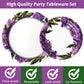 Peony Theme Party Supplies,Plates Napkins Forks Set of 96pcs