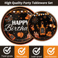 96 Pieces Whiskey Birthday Party Tableware Set Paper Plates Napkins Forks for 24 Guests