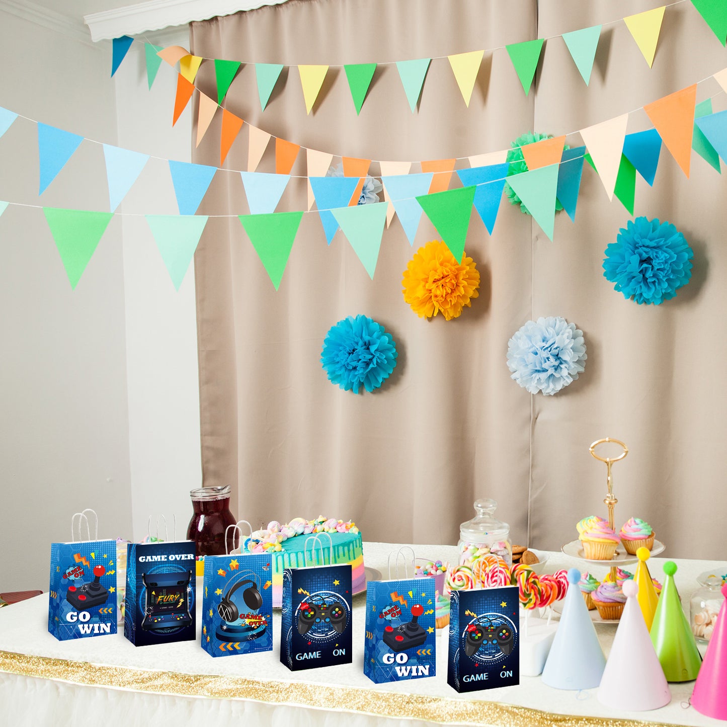 16 Pcs Video Game Party Bags Party Supplies