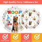 Dog Theme Party Supplies,Plates Napkins Forks Set of 96pcs