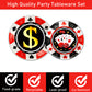 96 Pcs Casino Party Tableware Supplies for 24 Guests