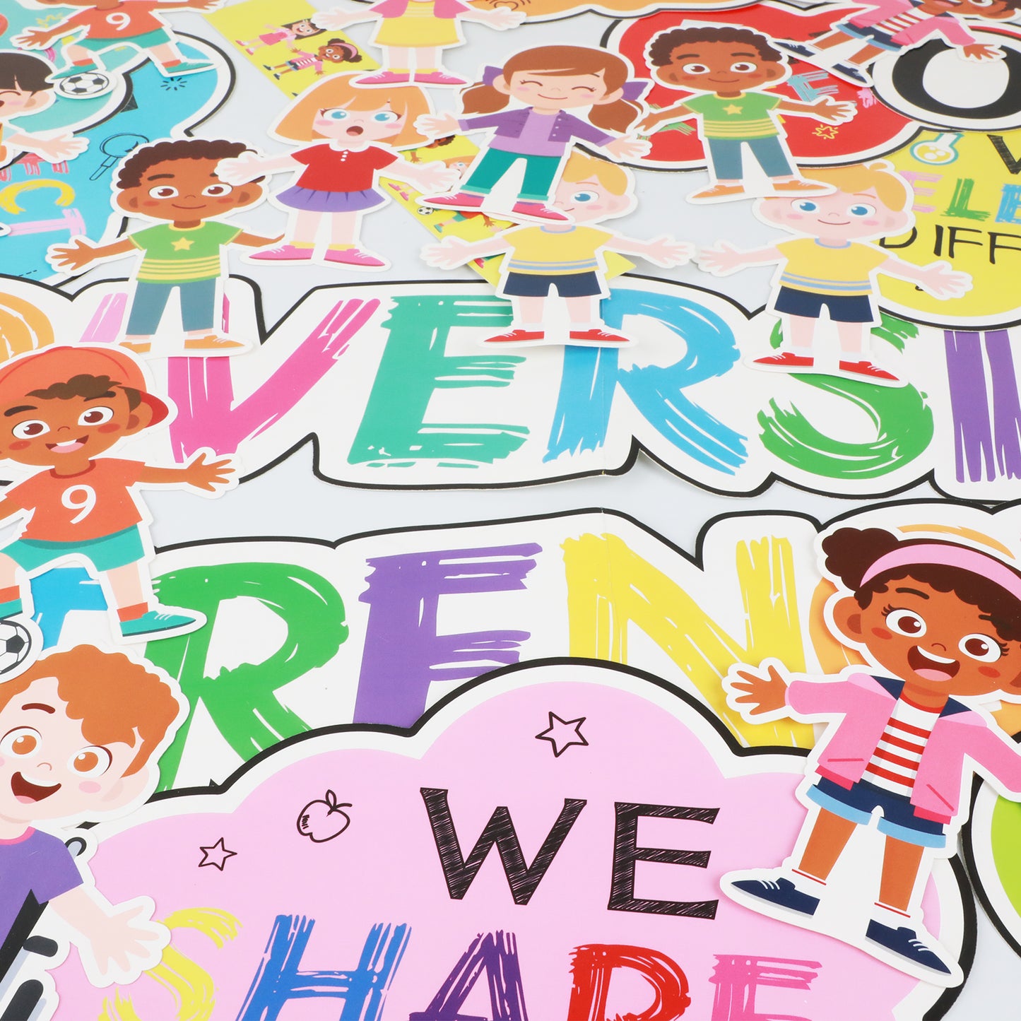 66 Pieces Diversity Bulletin Board Decoration Set (Our Diversity is Our Strength)