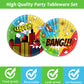96 Pieces Superhero Party Tableware Set Paper Plates Napkins Forks for 24 Guests