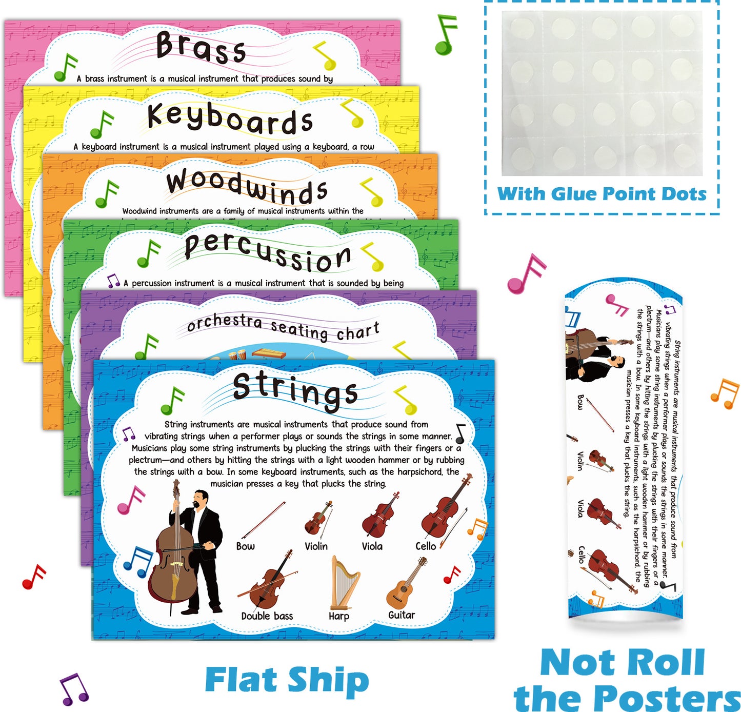 Musical Instruments Bulletin Board Set Orchestra Posters for Classroom Decorations