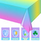 Ombre Party Plastic Tablecloth,Set of 3