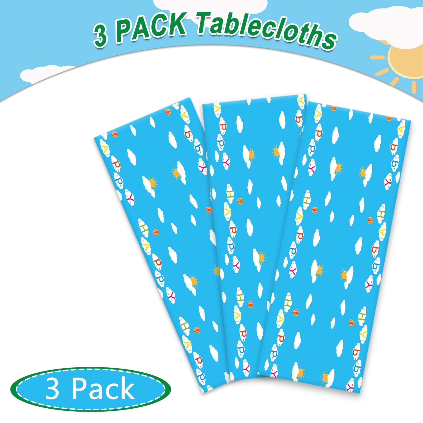 3 Pcs School Bus Tablecloth Back to School Party Tablecover