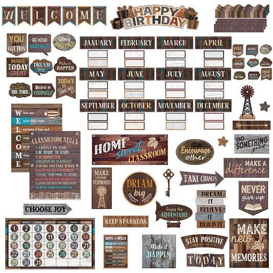 Classroom Environment Decor Set Industrial Chic Bulletin Board Decorations