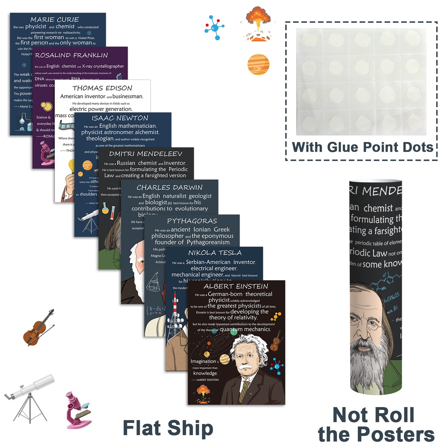 Scientists Inspirational Quote Posters Motivational Bulletin Board Decorations