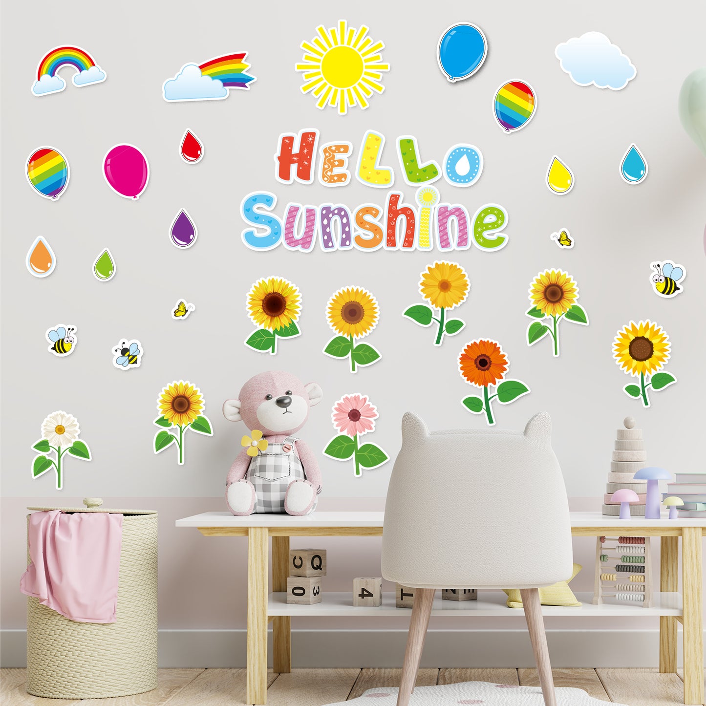 Hello Sunshine Cut-Outs Colorful Sunflower Inspirational Classroom Decoration
