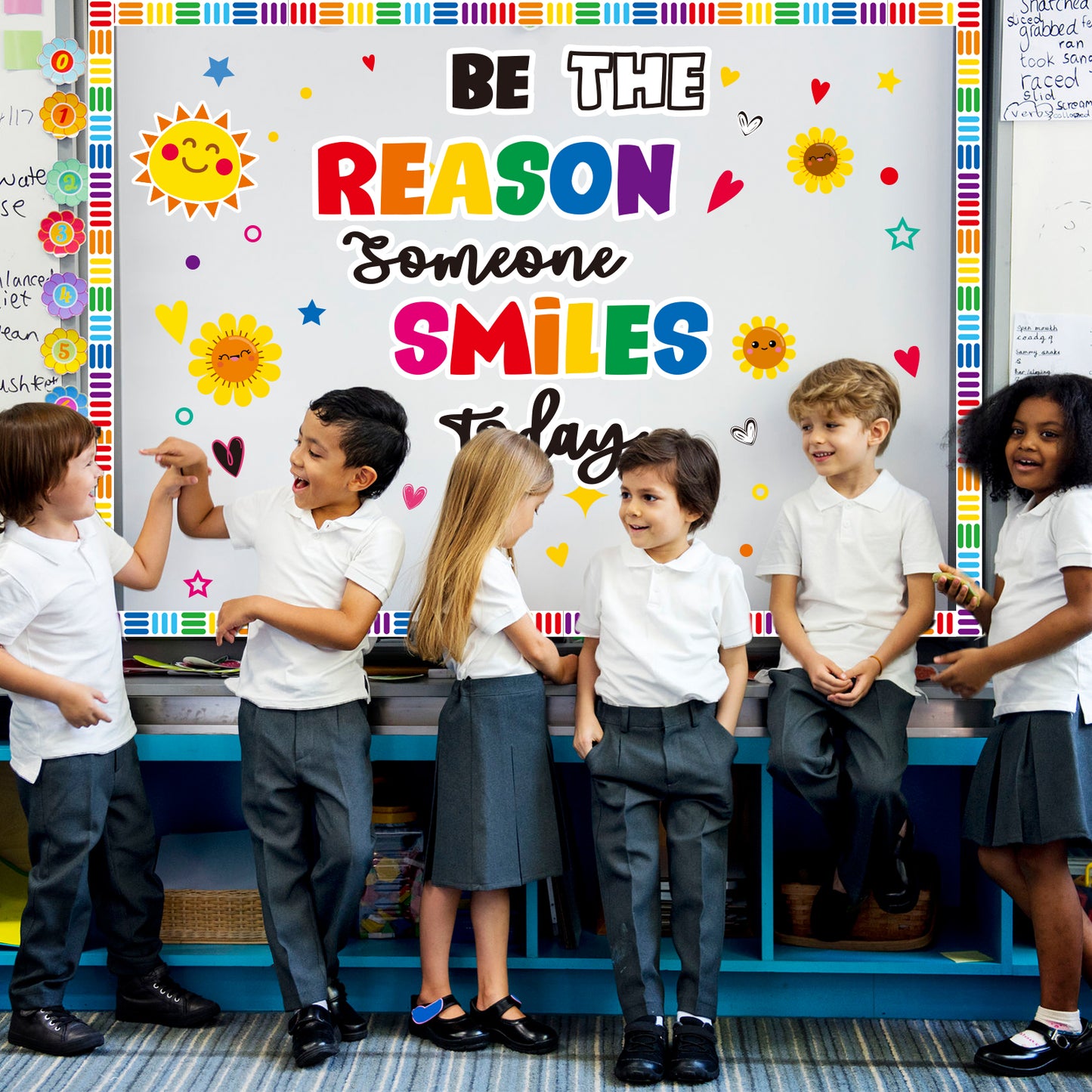 Be The Reason Someone Smile Today Classroom Bulletin Board Decoration Set - 152 Pieces