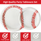 Baseball Theme Party Supplies,Plates Napkins Forks Set of 96pcs
