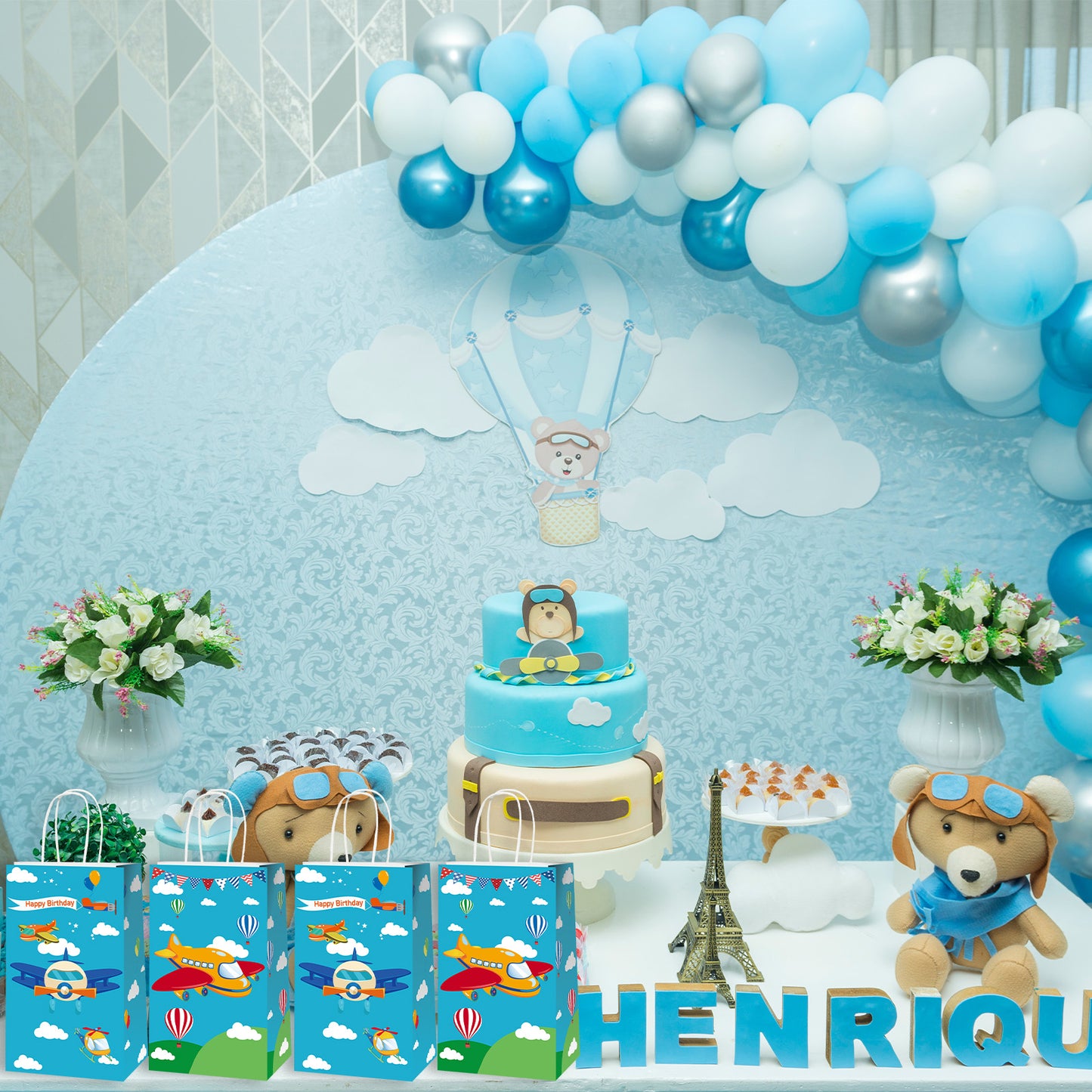 12Pcs Airplane Party Candy Favor Bags Supplies Decorations