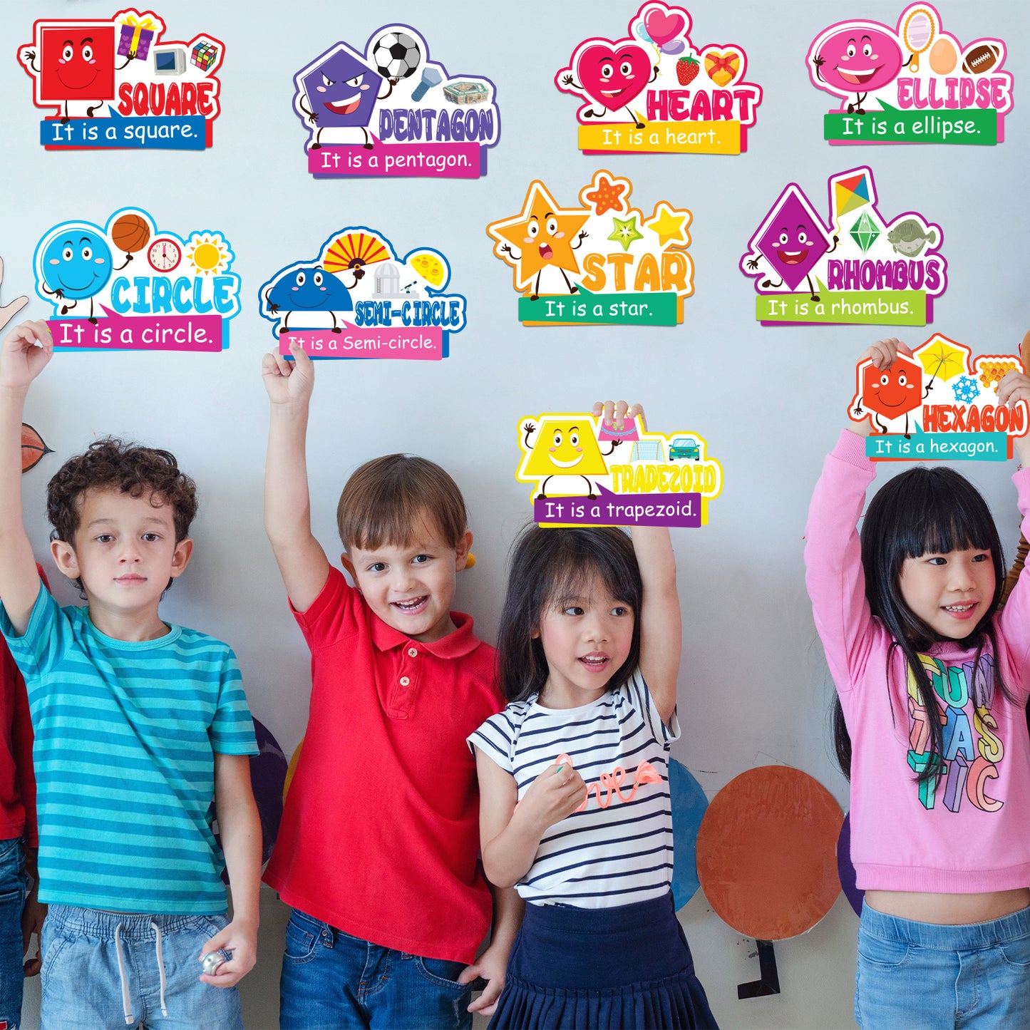 13 Pieces Shape Bulletin Board Set Shapes Education Posters