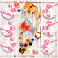 Pink Dog Paw Prints plates set - baby shower or Puppy birthday party supplies