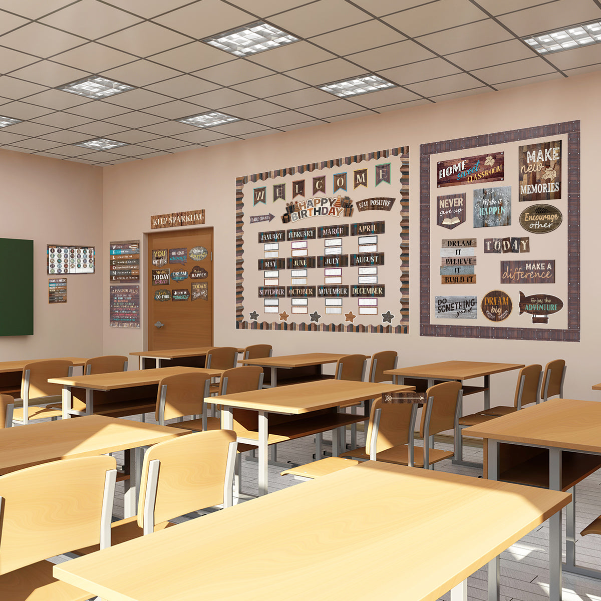 Classroom Environment Decor Set Industrial Chic Bulletin Board Decorations