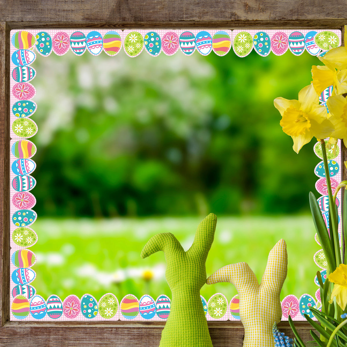69ft Easter Bulletin Board Borders Easter Egg Spring Flowers Trim Border Paper
