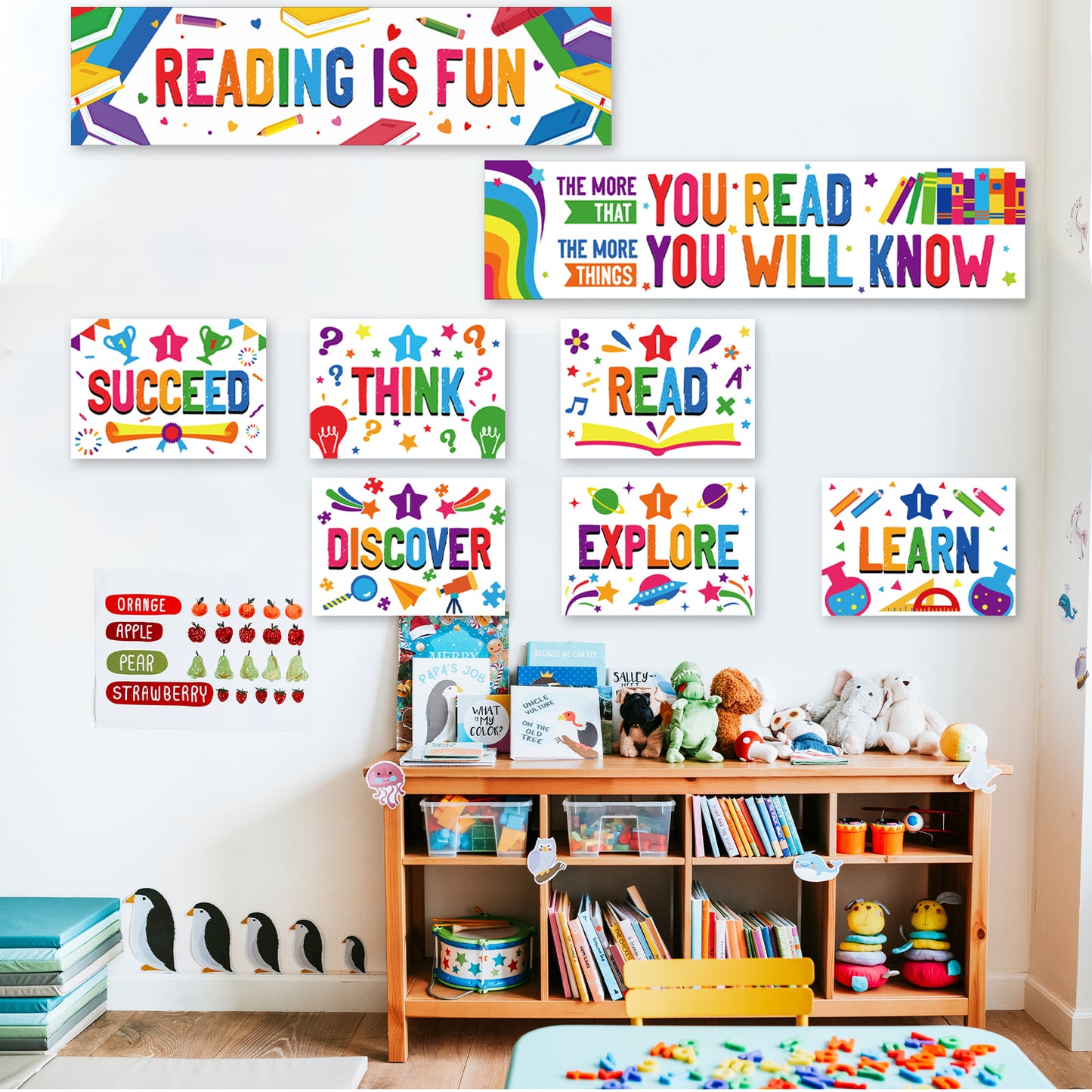 Reading Banner and Poster Set Classroom Decorations