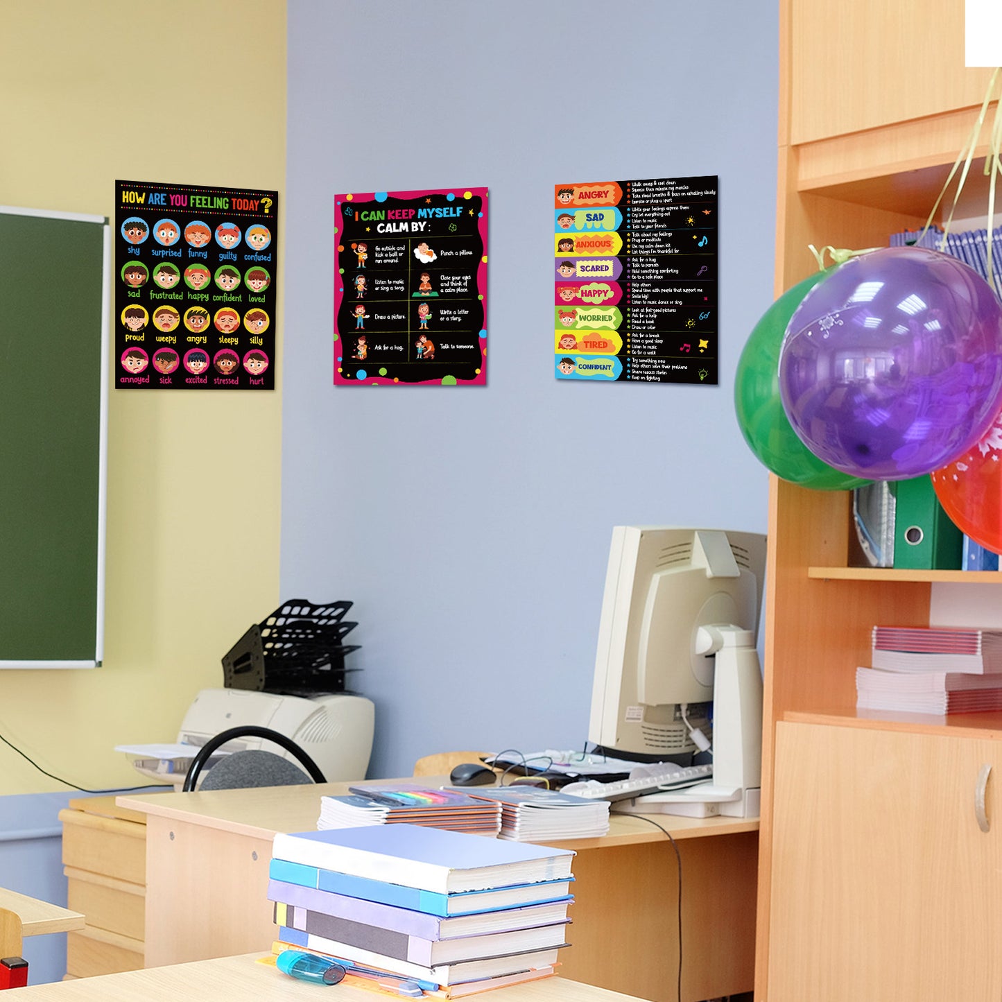 3 Pieces Feeling Management Posters Calm Down Corner Coping Skills Decorations