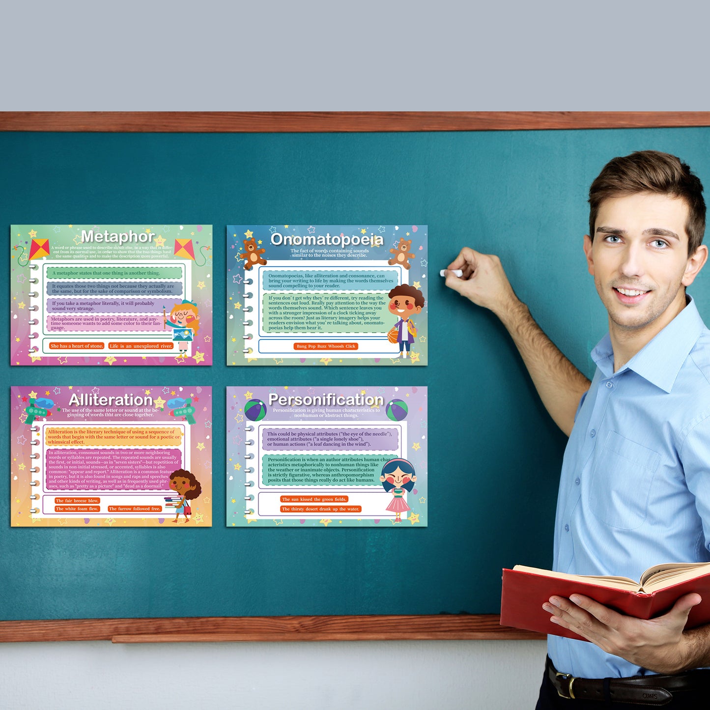 7 Pieces Figures of Speech Poster Speech Learning English Grammar Poster
