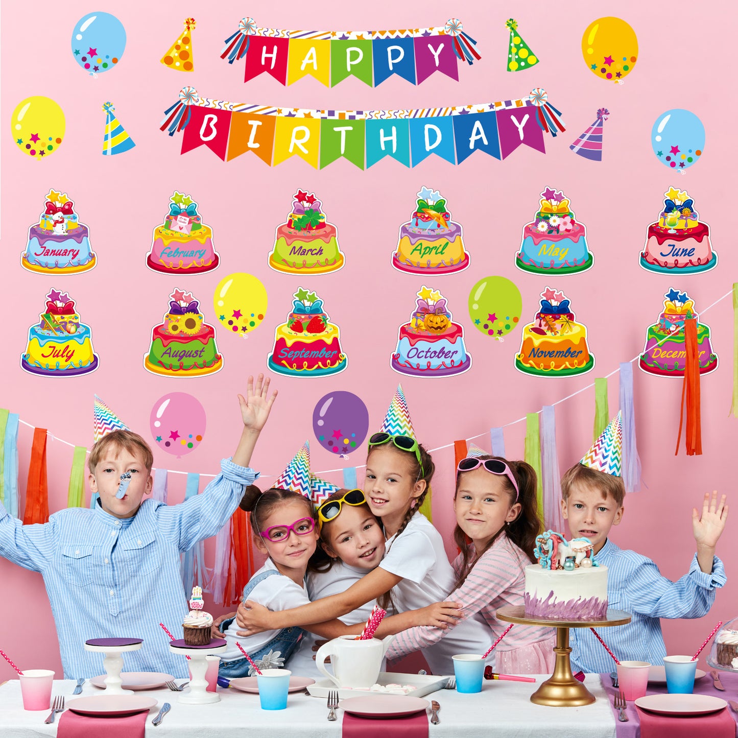 44 Pieces Happy Birthday Bulletin Board Set